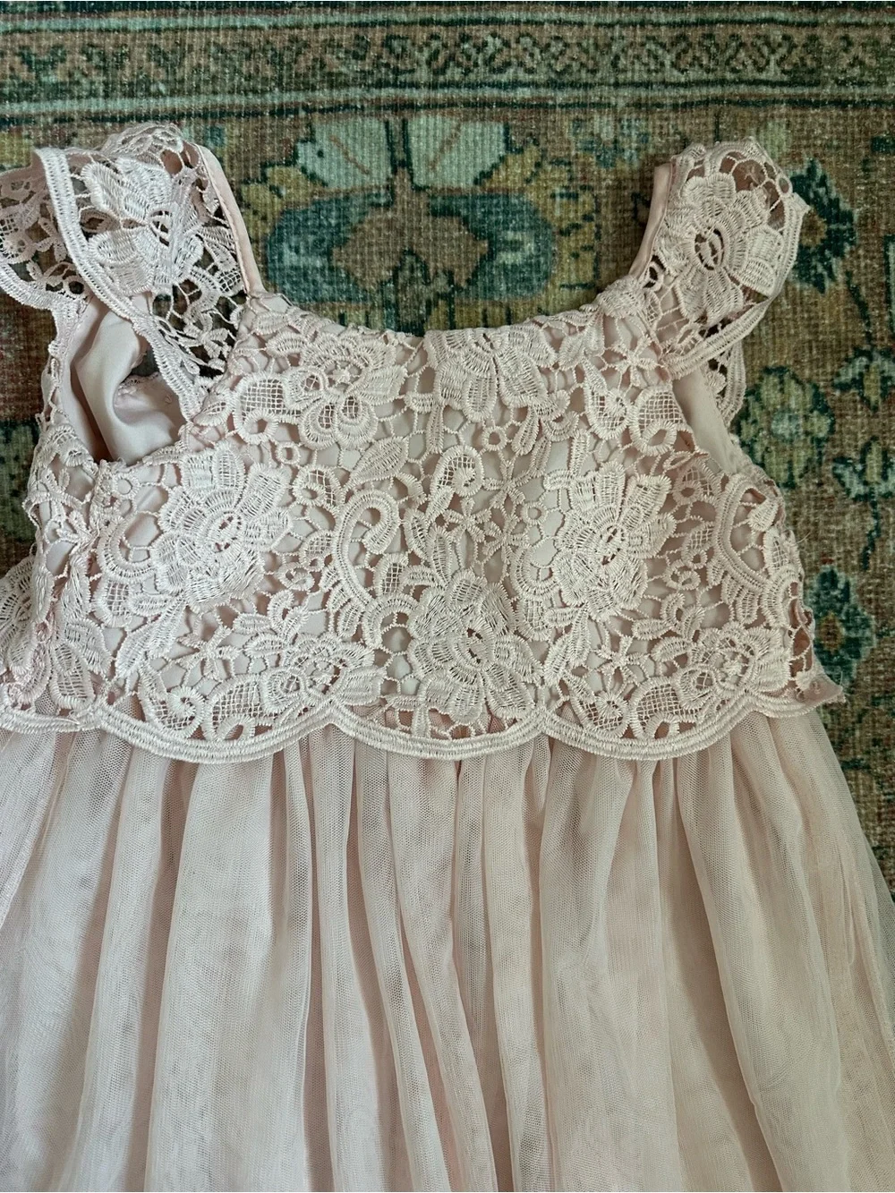 H&M Girls Blush Pink Lace and Tulle Dress